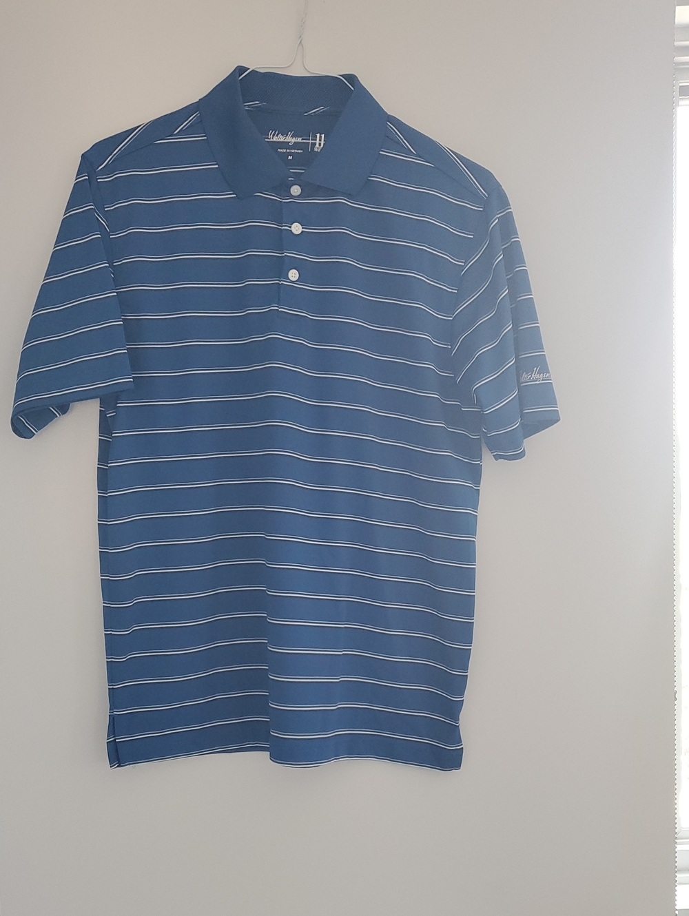 Walter Hagen Blue and White Striped Polo